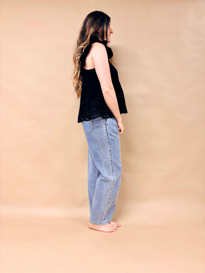 Pyper Eyelet Peplum Blouse