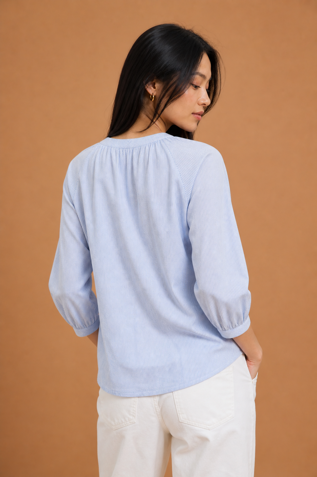 Gigi Button Up Peasant Top
