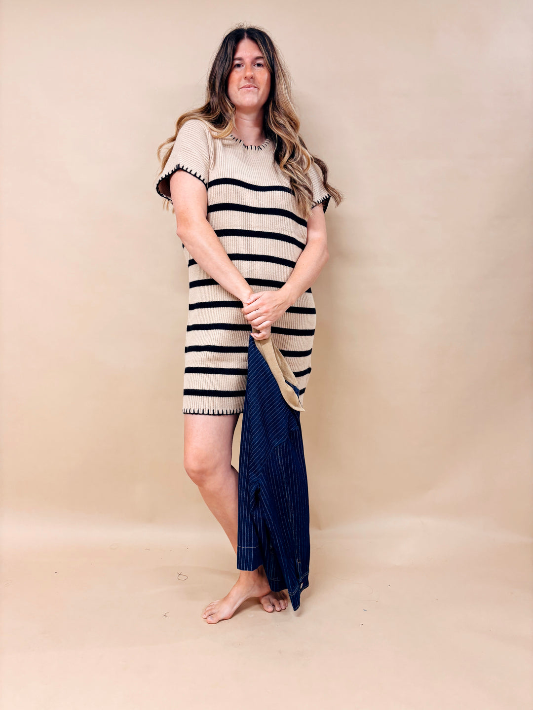 Allie Stitch Detail Sweater Dress