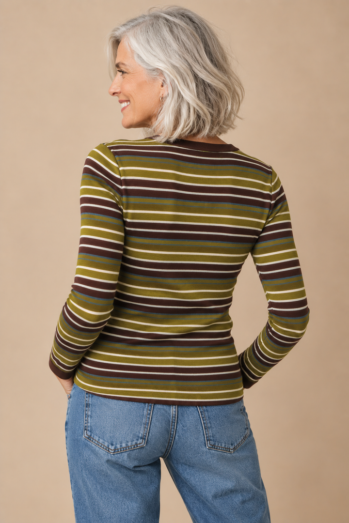 Scarlett Striped Henley Sweater