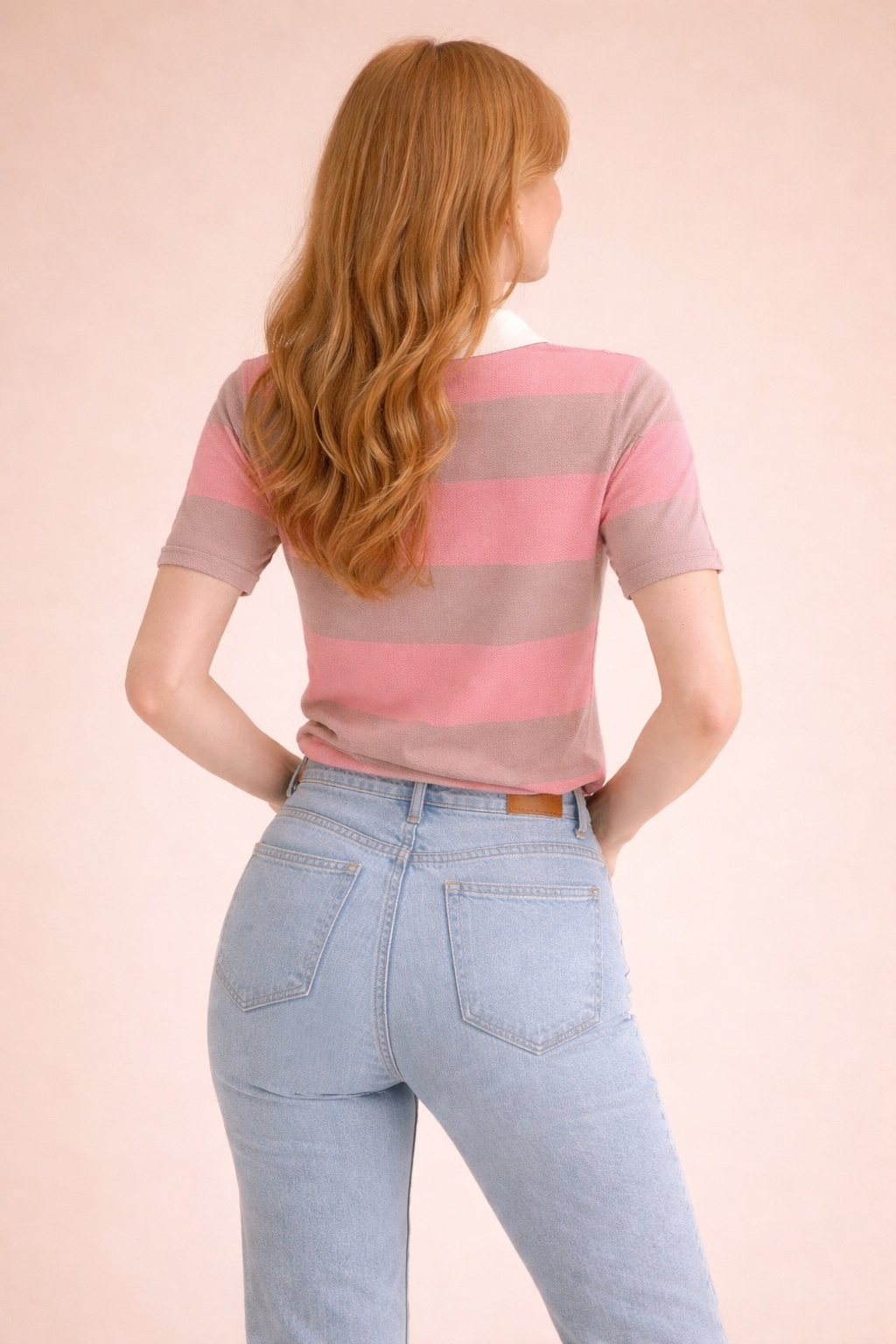 Sydney Striped Knit Short Sleeve Sweater Polo