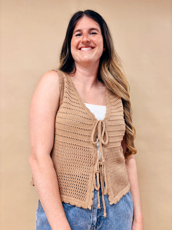 Cecilia Tie Front Sweater Vest