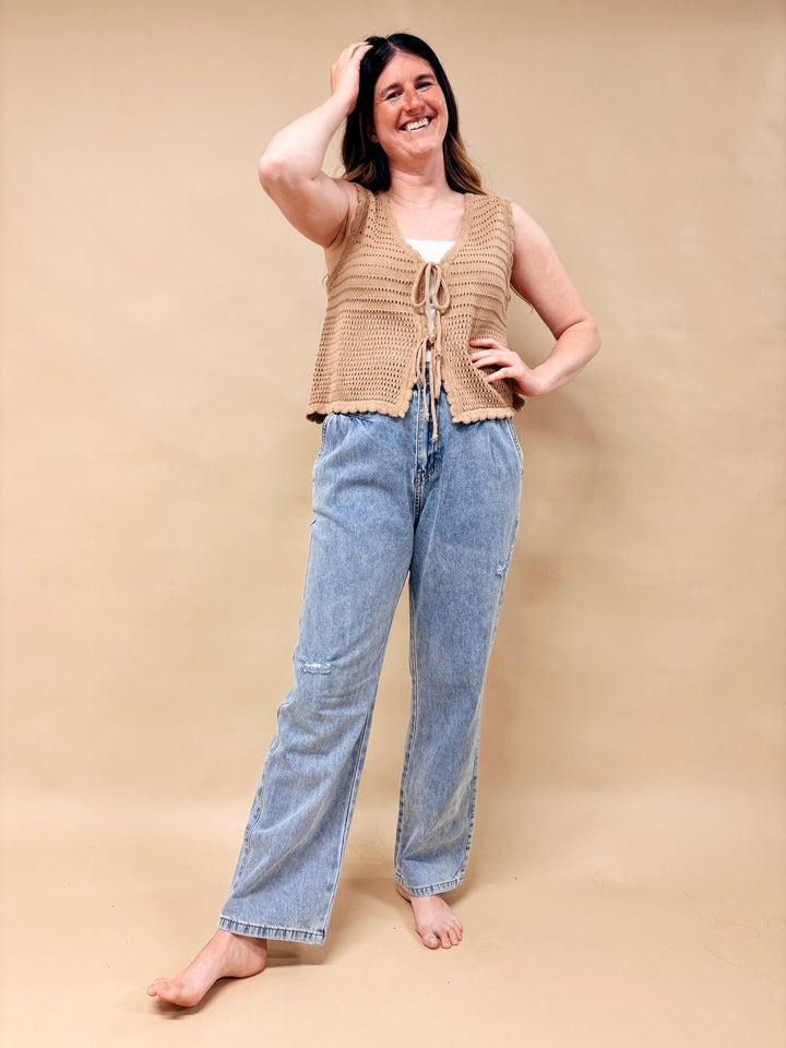 Cecilia Tie Front Sweater Vest