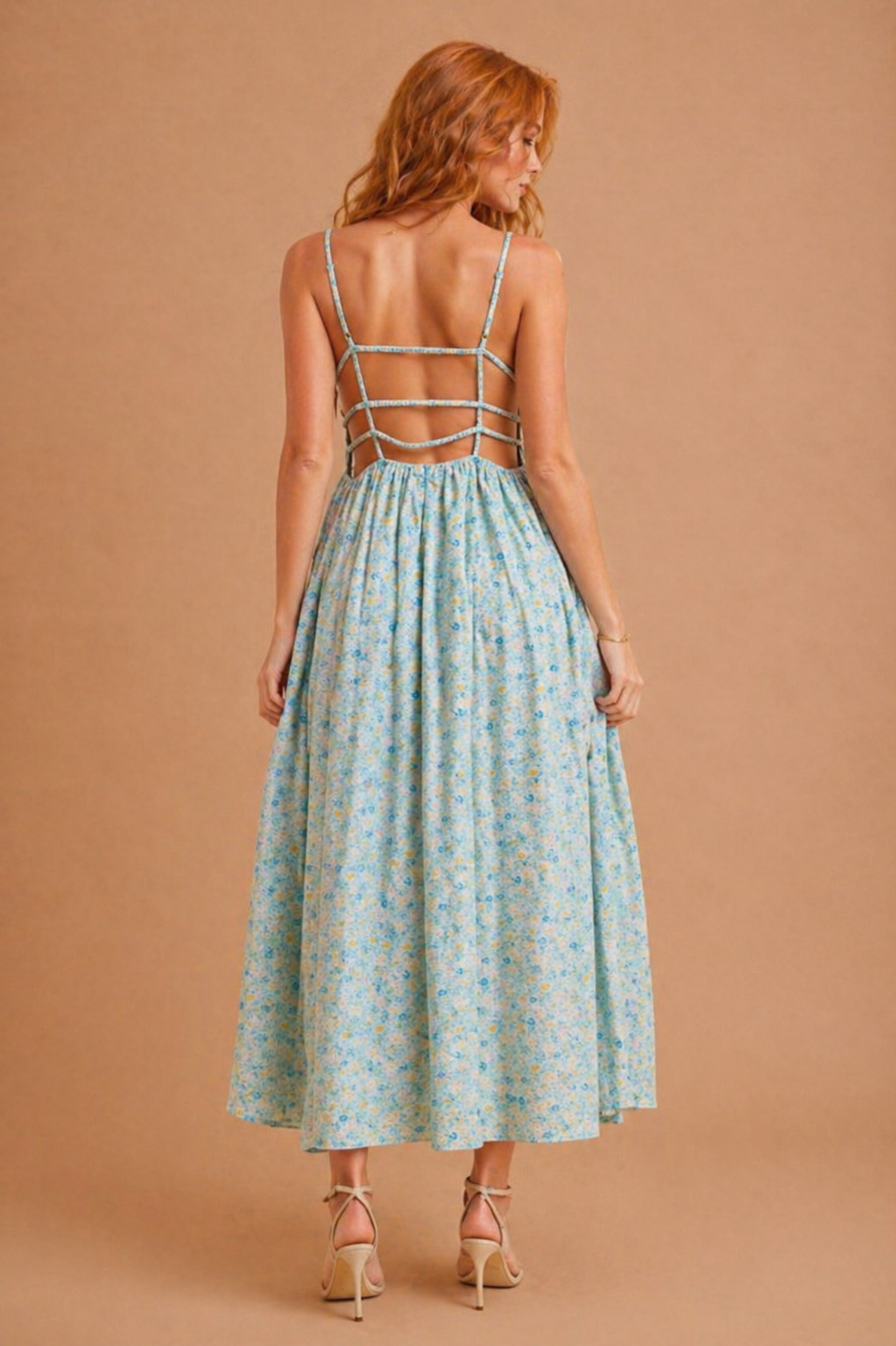 Naomi Floral Cross Back Cotton Maxi Dress