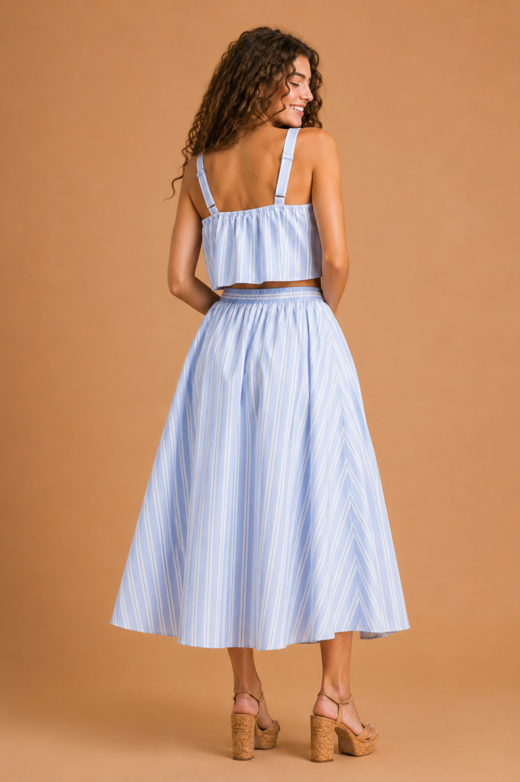 Annalise Striped Midi Skirt