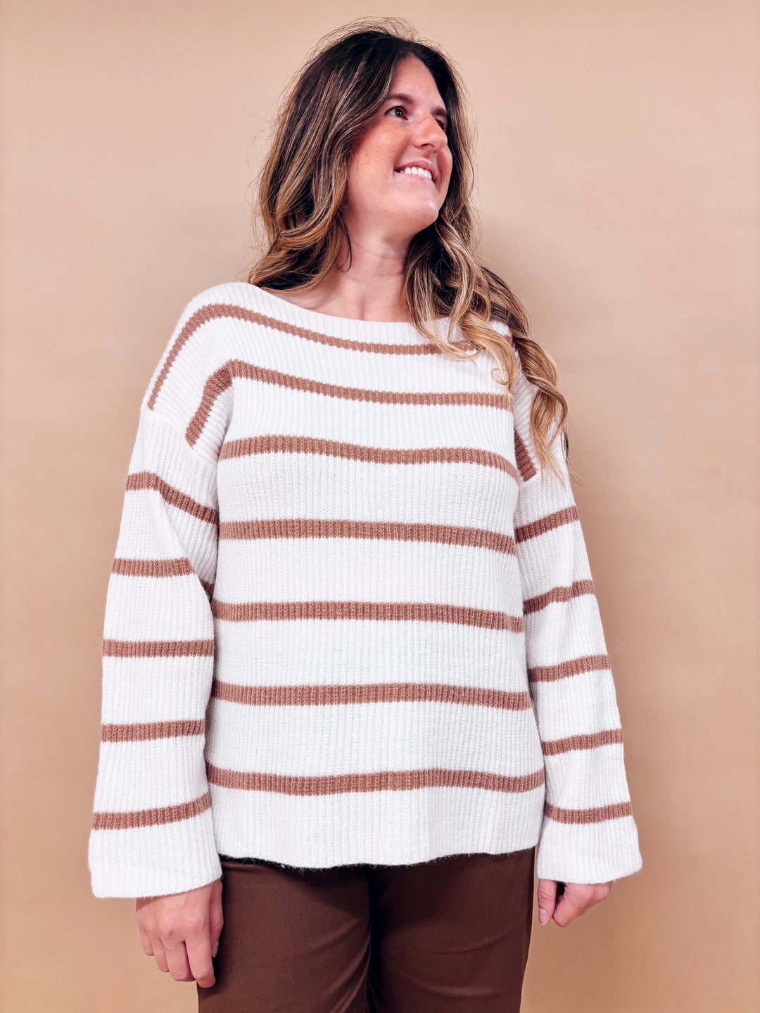 Sienna Striped Boatneck Sweater