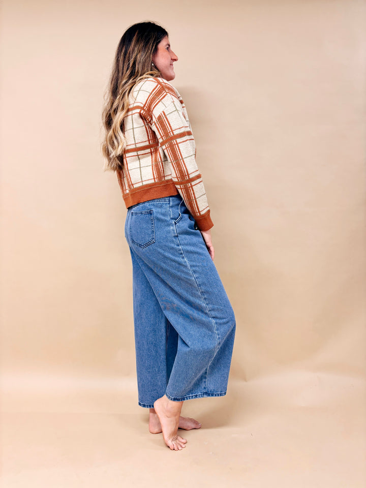 Bianca Plaid V-Neck Sweater