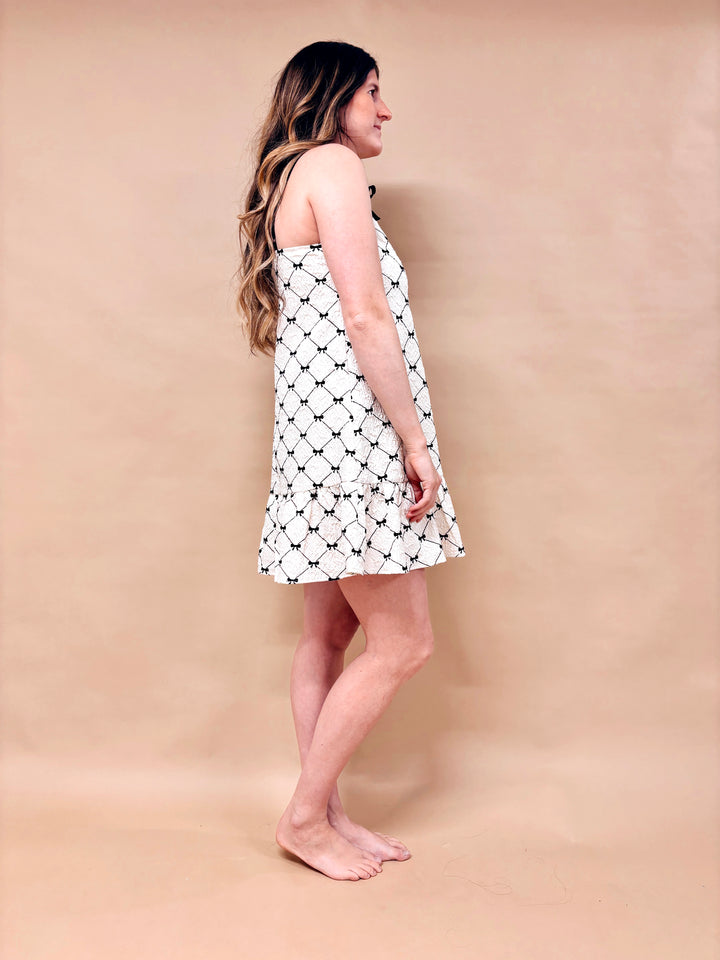 Max Ribbon Print Mini Dress