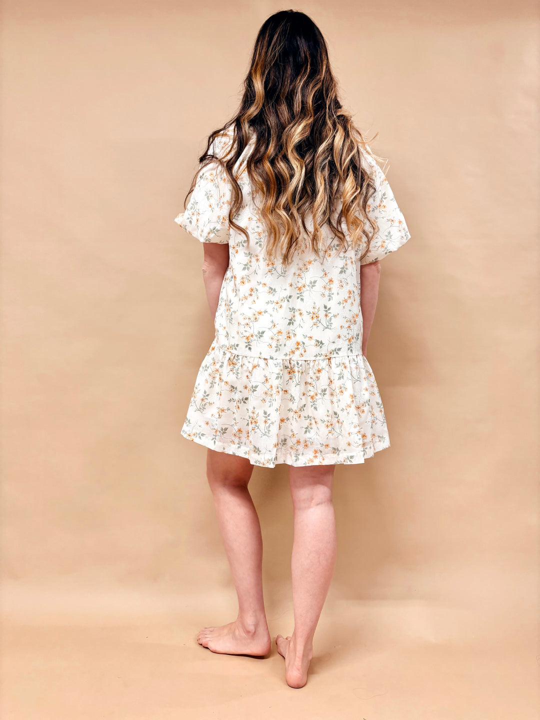 Reagan Floral Bubble Sleeve Dress
