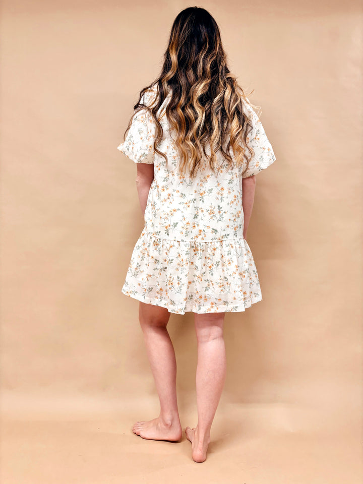 Reagan Floral Bubble Sleeve Dress