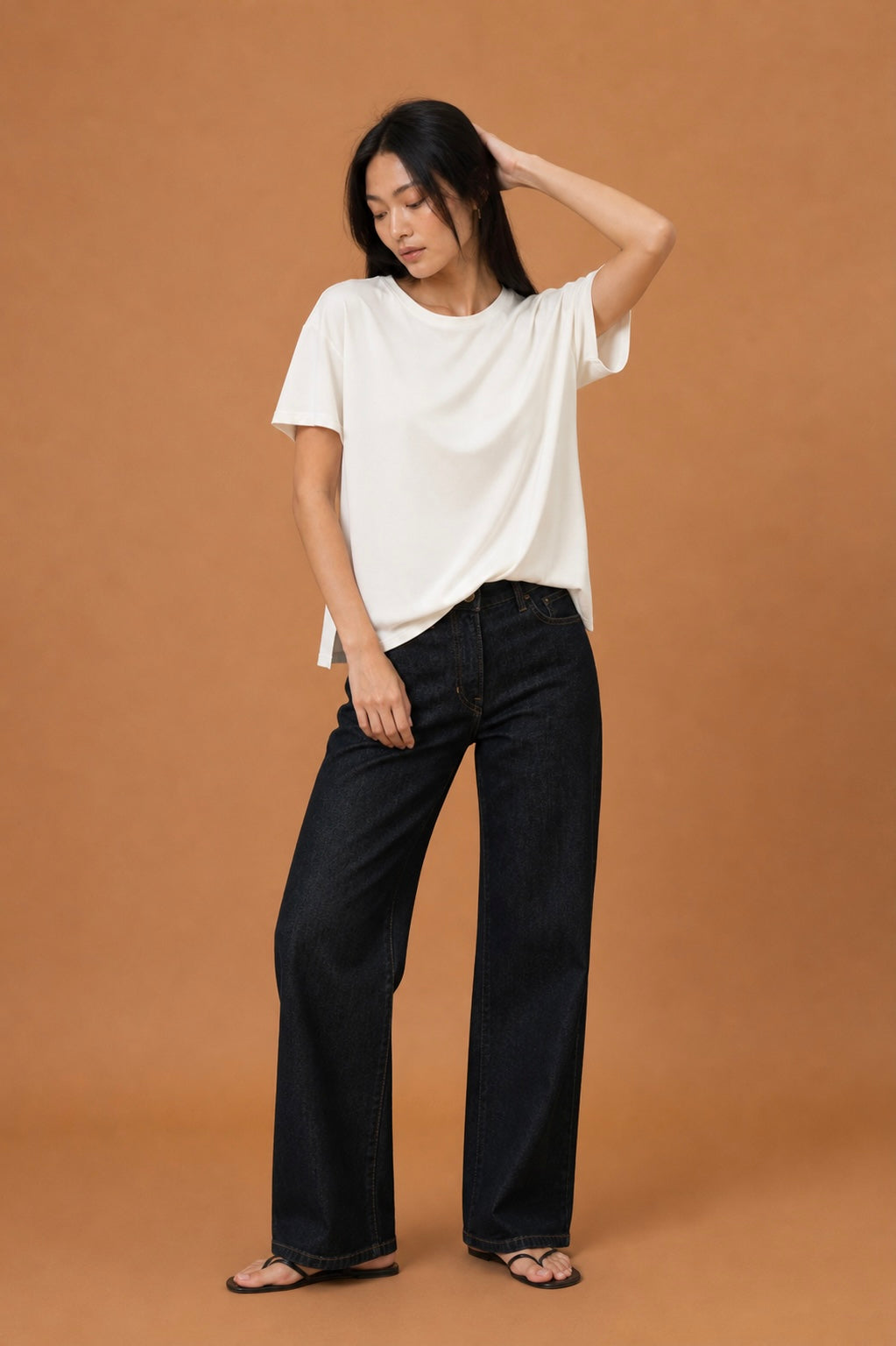 Alina Bamboo Modal Oversized Crewneck Tee