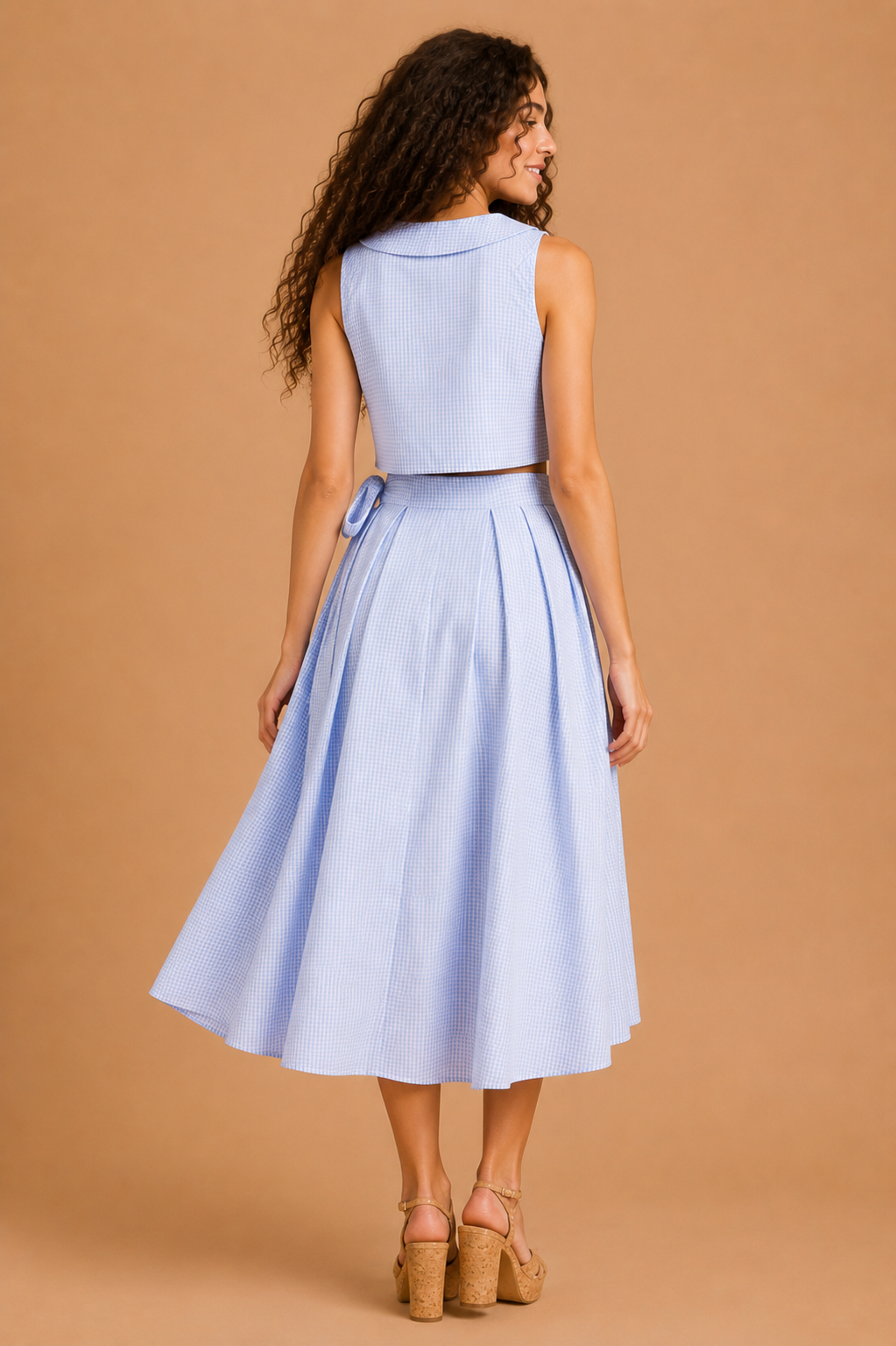 Juliette Gingham Plaid Midi Skirt