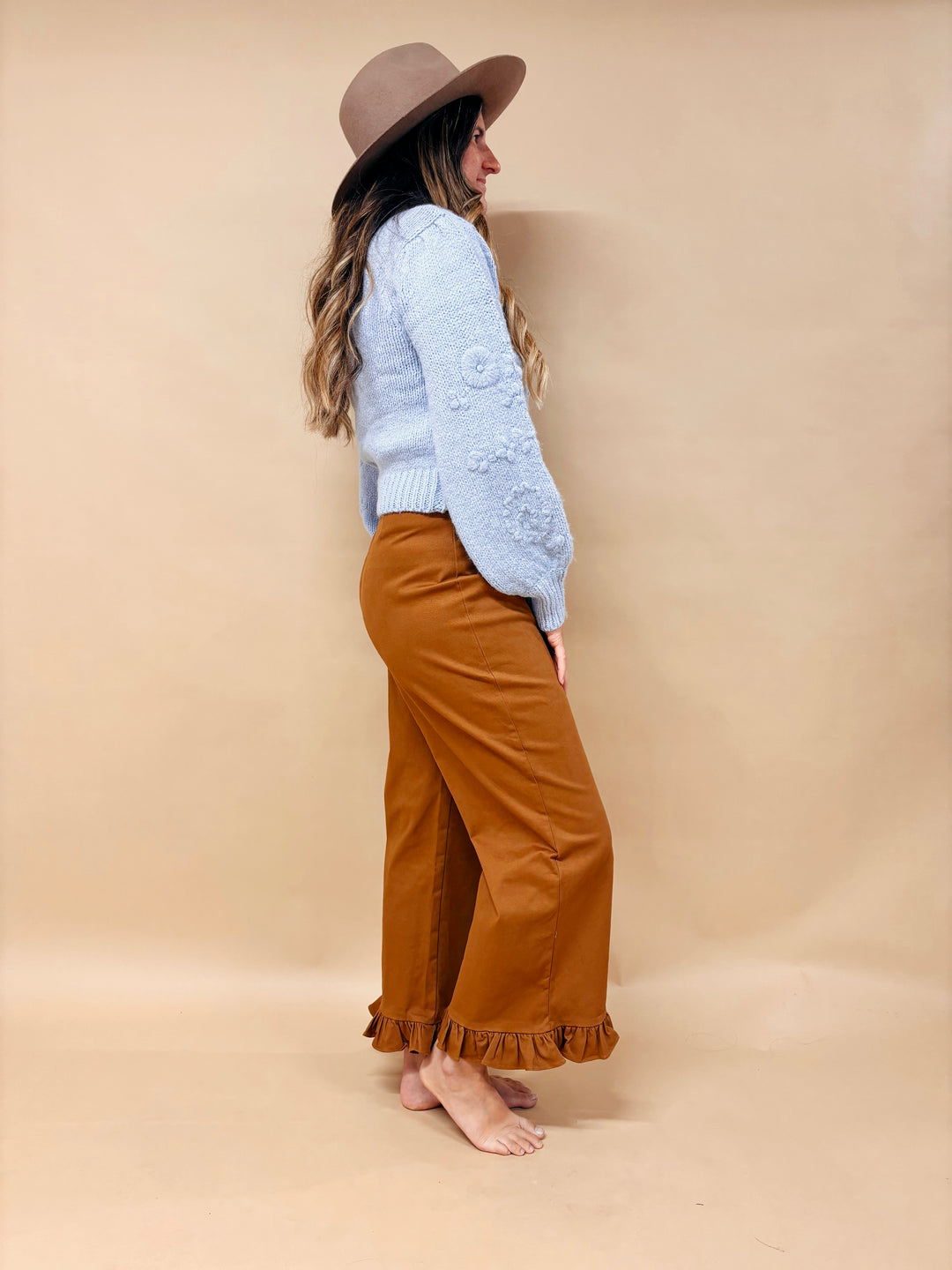 Isabella Floral Embroidered Balloon Sleeve Sweater