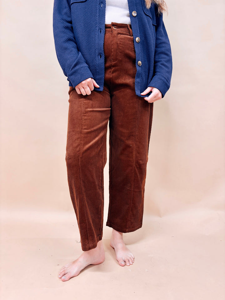 Mara Barrel Leg Corduroy Pant