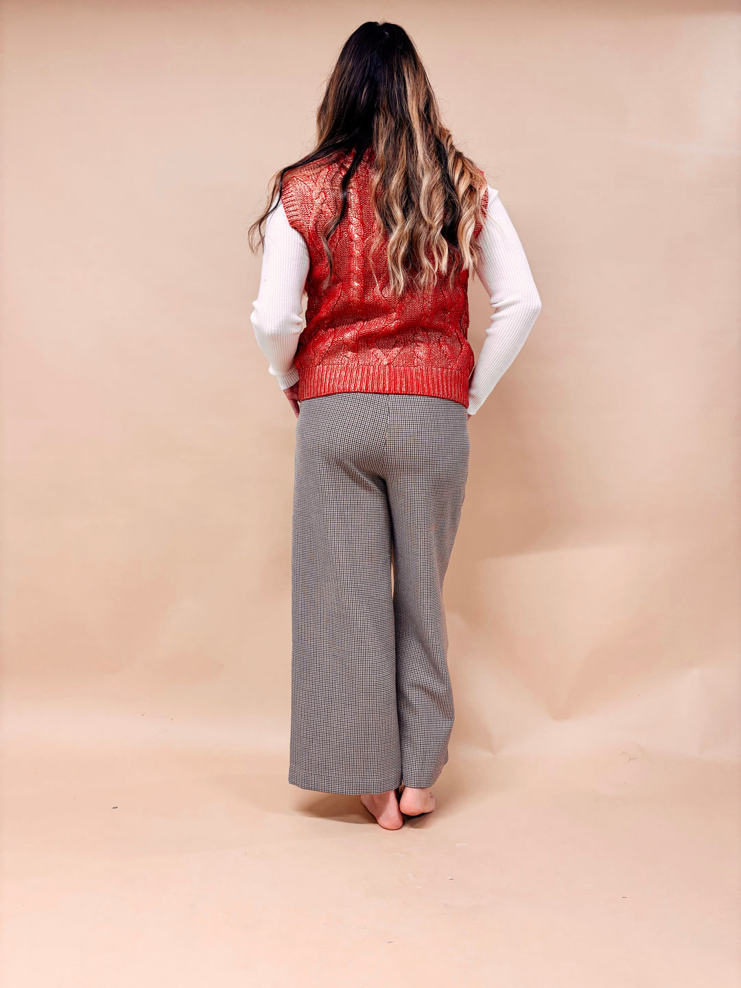 Amara Houndstooth Wide Leg Pant