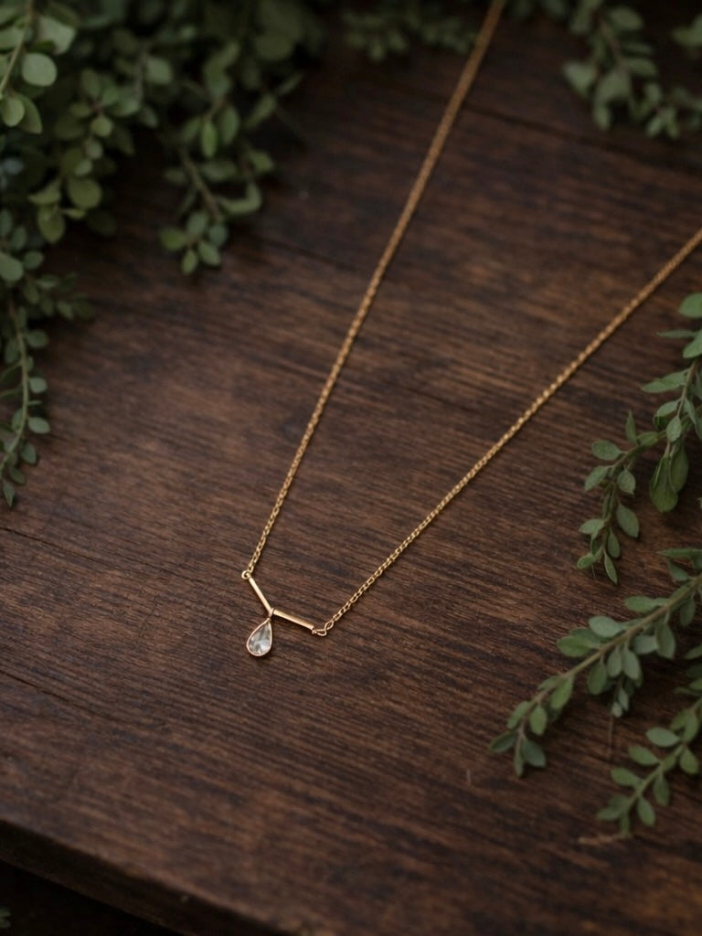 Harper Diamond Teardrop Necklace
