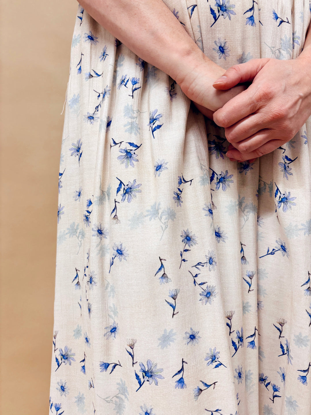 April Floral Puff Sleeve Midi Dress