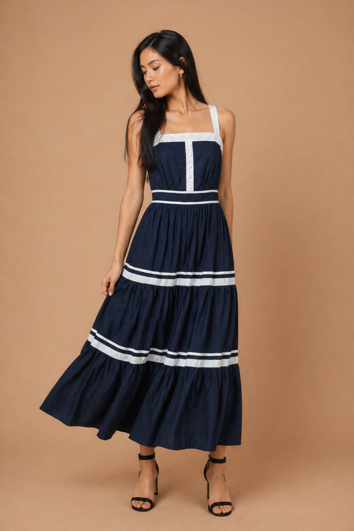 Giselle Solid Midi Dress