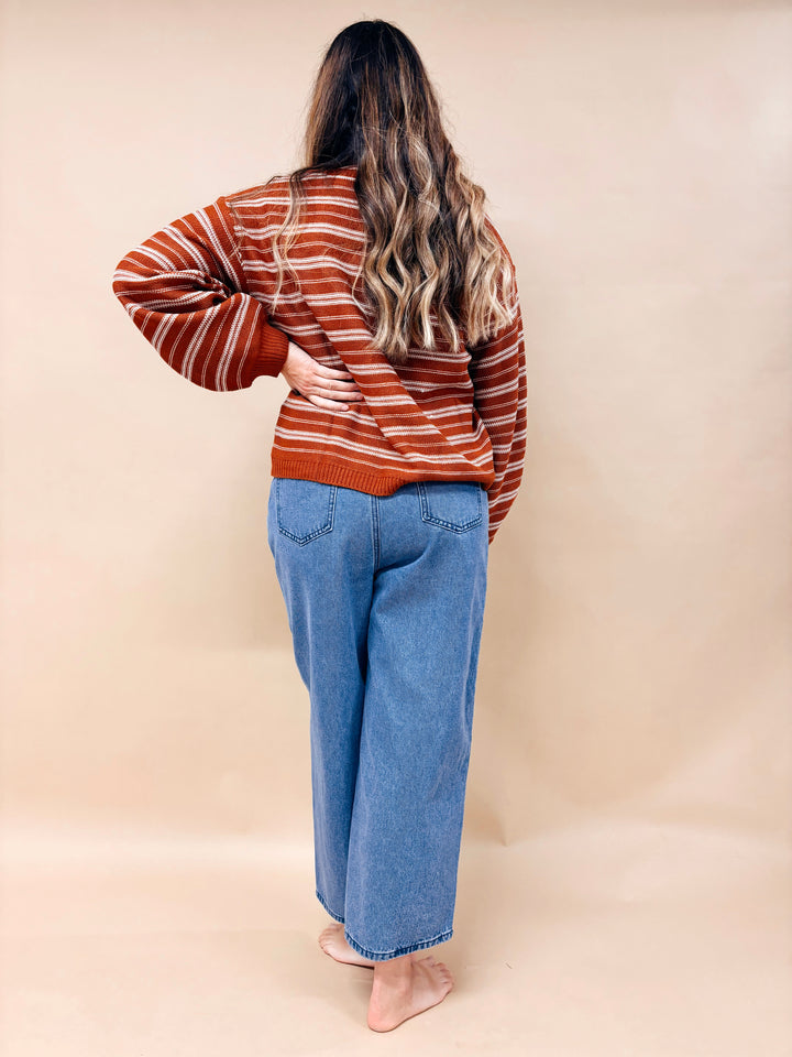 Nora Multi Striped V-Neck Sweater