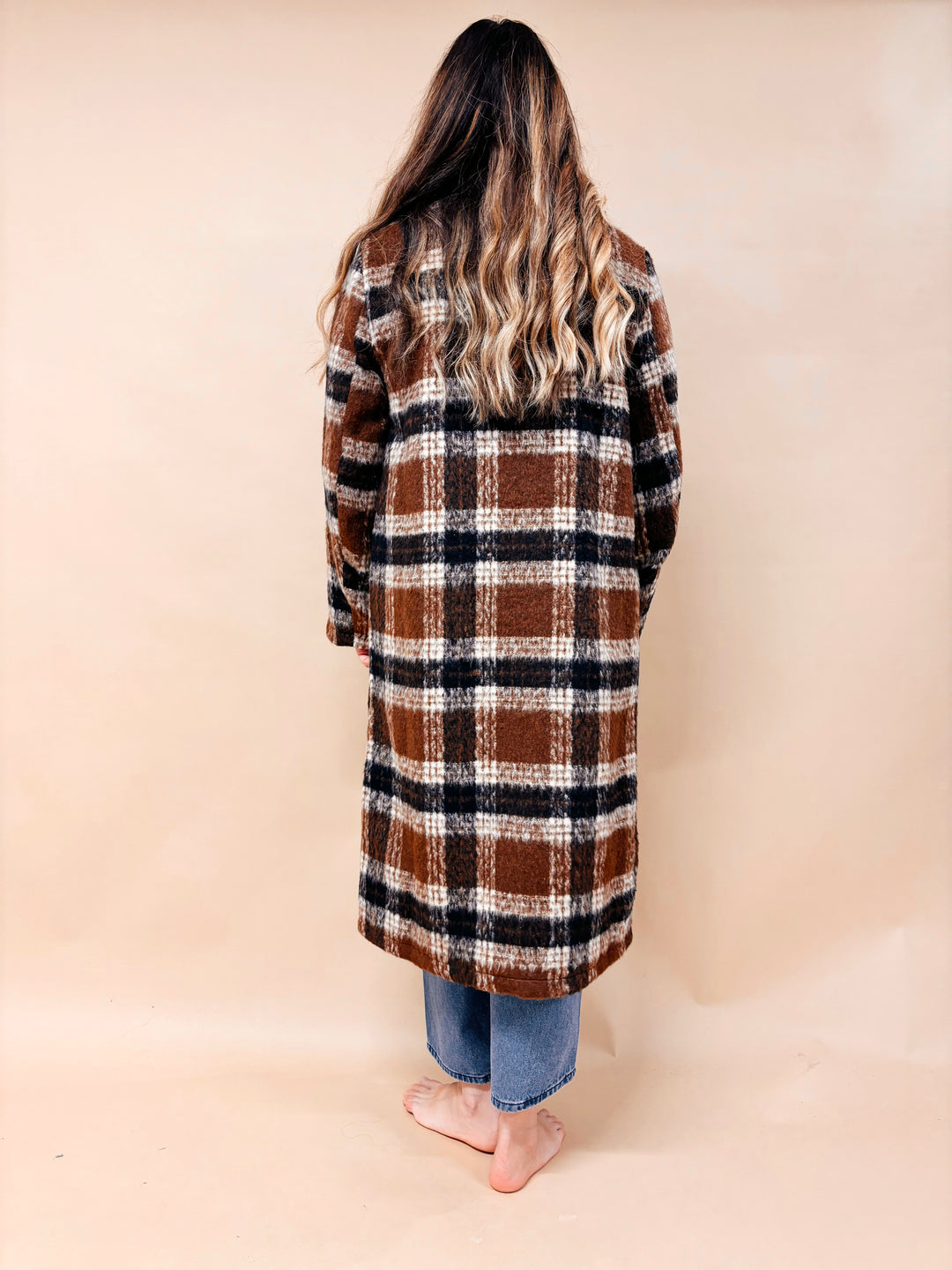Nora Brushed Plaid Coat