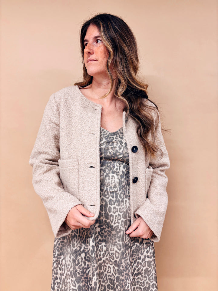 Dana Fuzzy Fleece Button Down Jacket