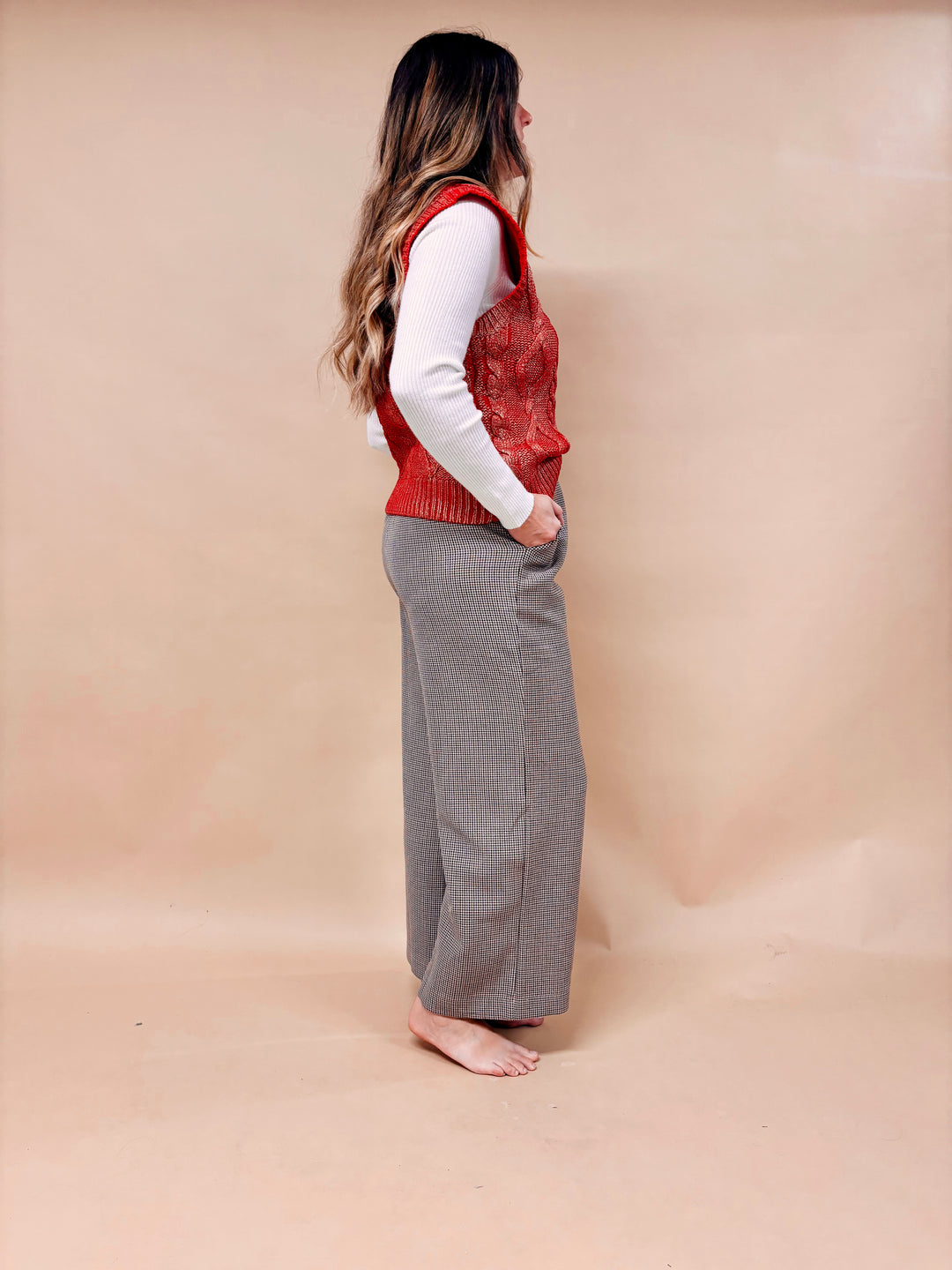 Amara Houndstooth Wide Leg Pant