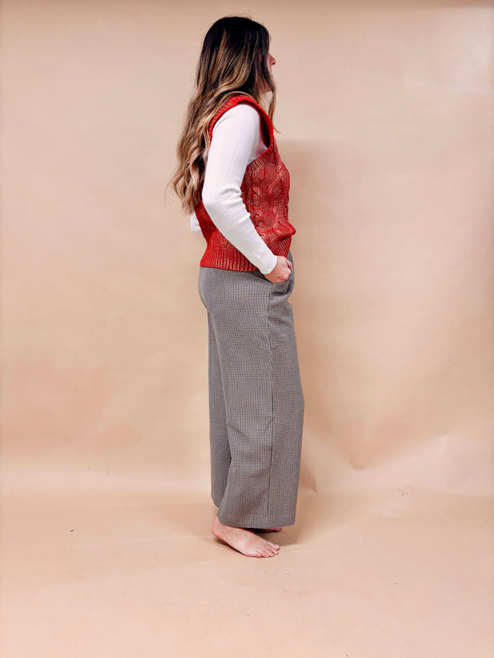 Amara Houndstooth Wide Leg Pant