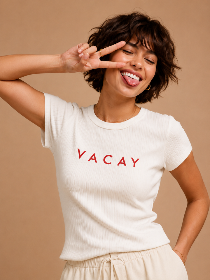 Delilah "Vacay" Ribbed Knit Top