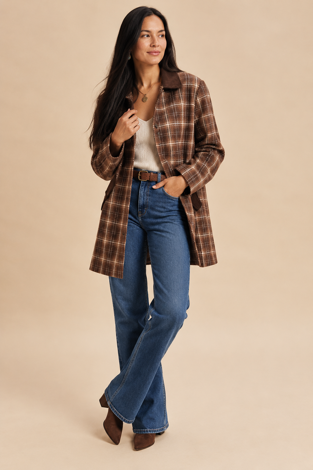 Pippa Plaid Relaxed Barn Jacket