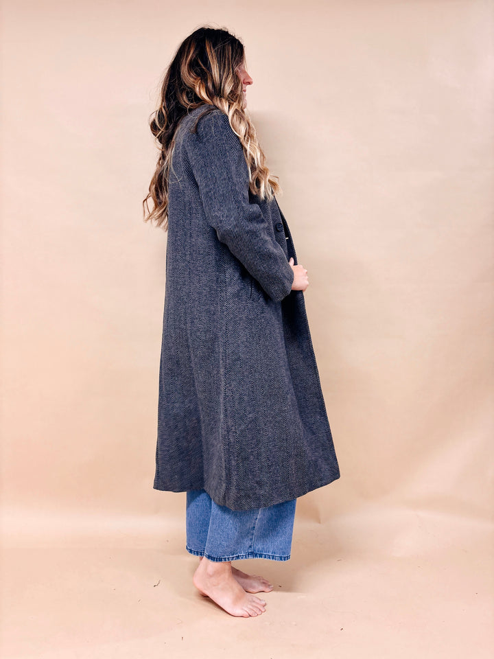 Celeste Herringbone Long Coat