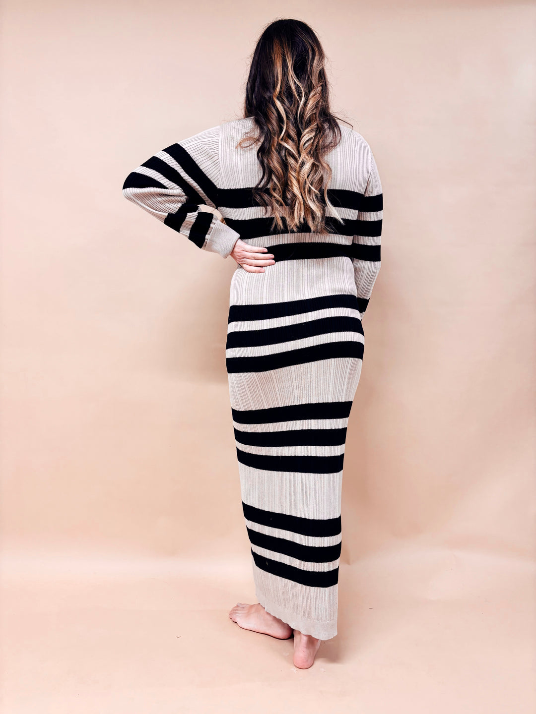 Delphine Ribbed Knit Midi Dress