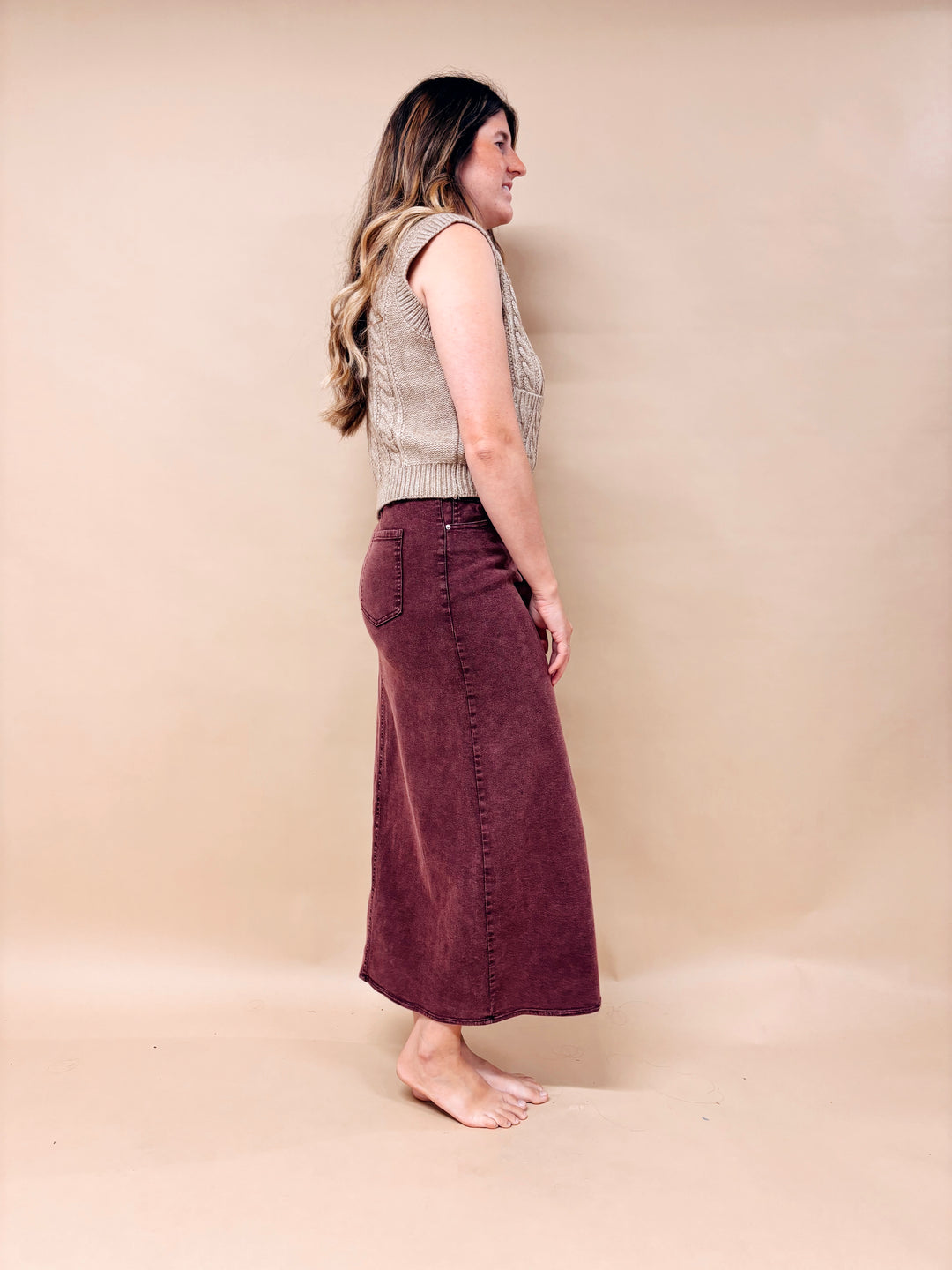 Lauren Cable Knit Button Down Sweater Vest