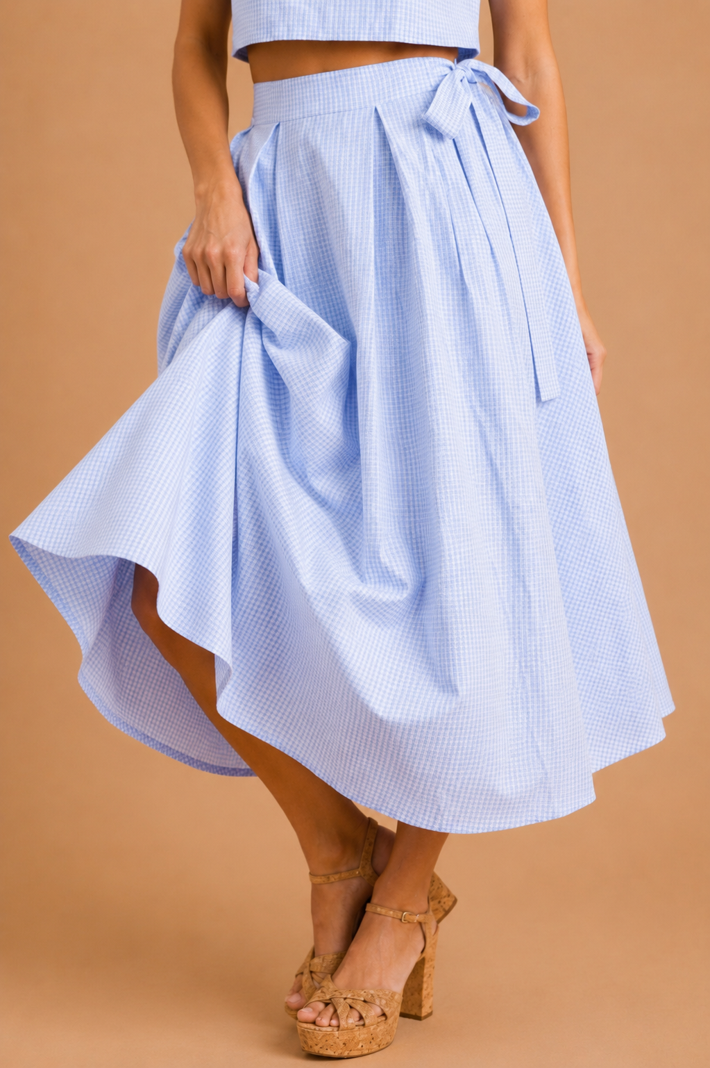 Juliette Gingham Plaid Midi Skirt