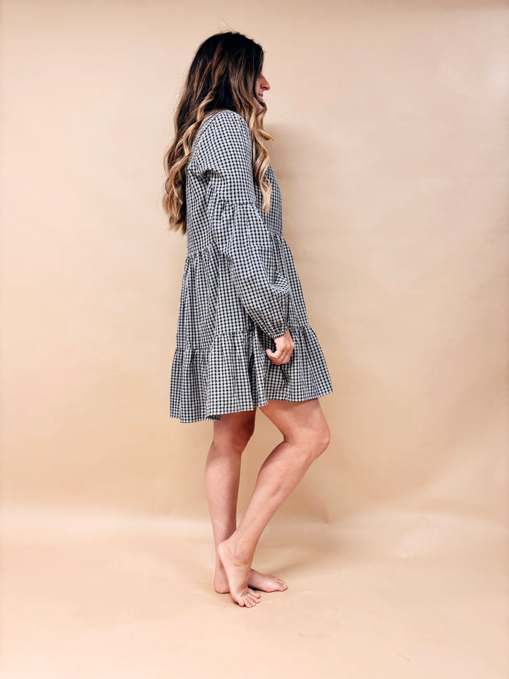 Elodie Tiered Plaid Mini Dress