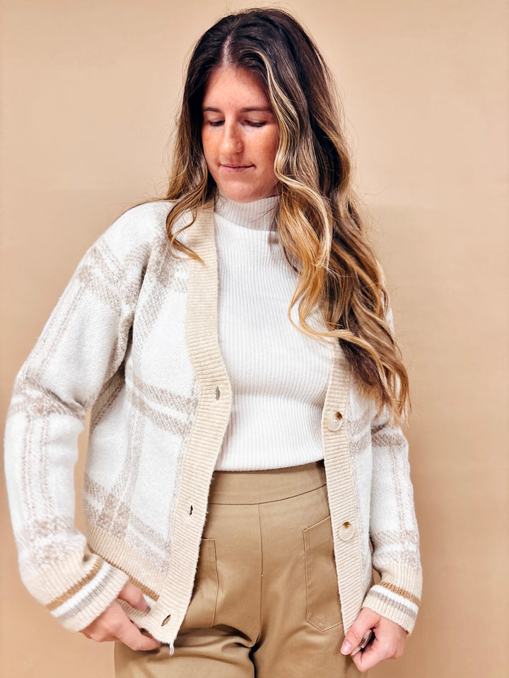 Sabrina Plaid Button Down Cardigan Sweater
