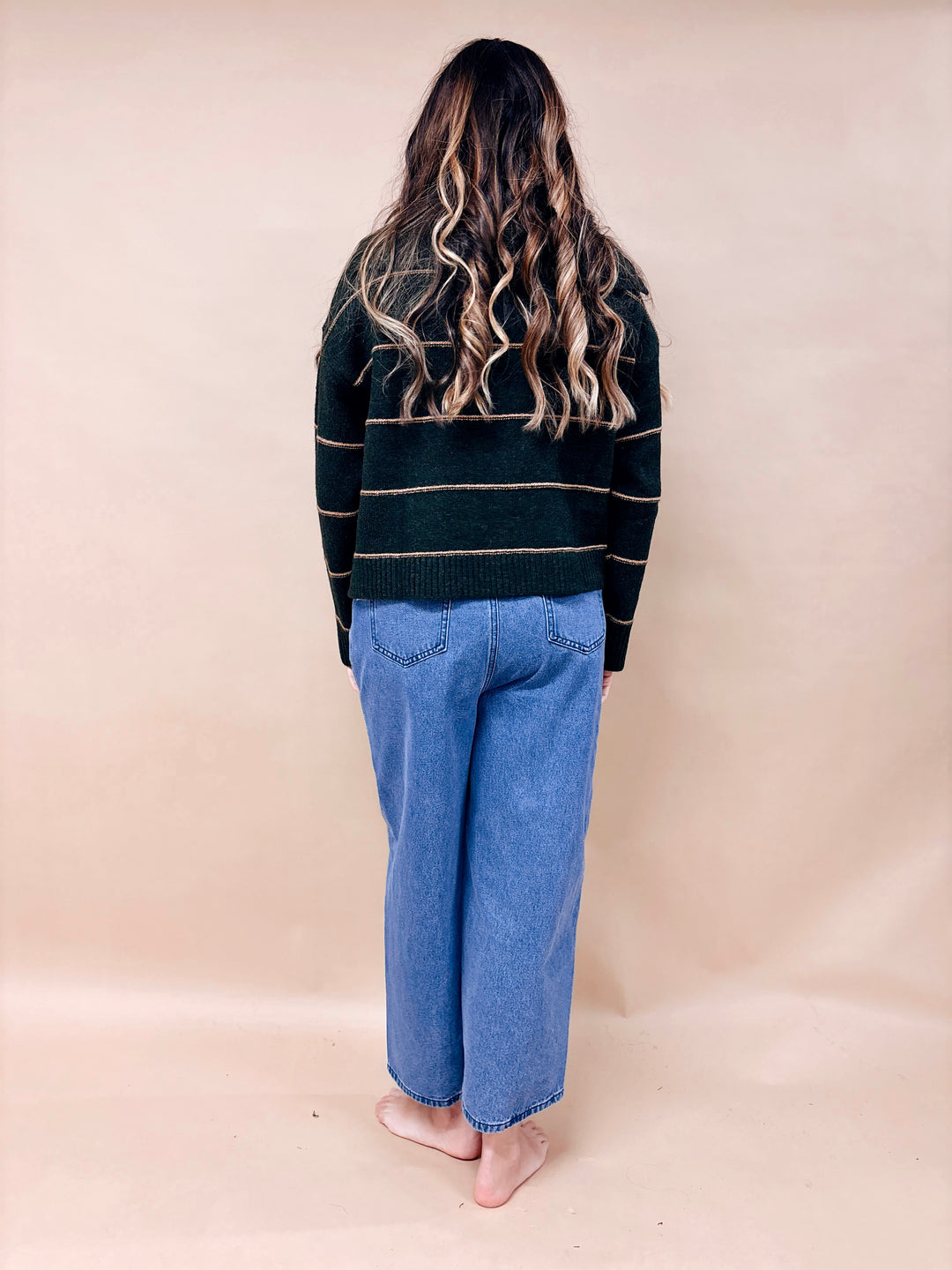 Renee Striped Button Down Collared Cardigan Sweater