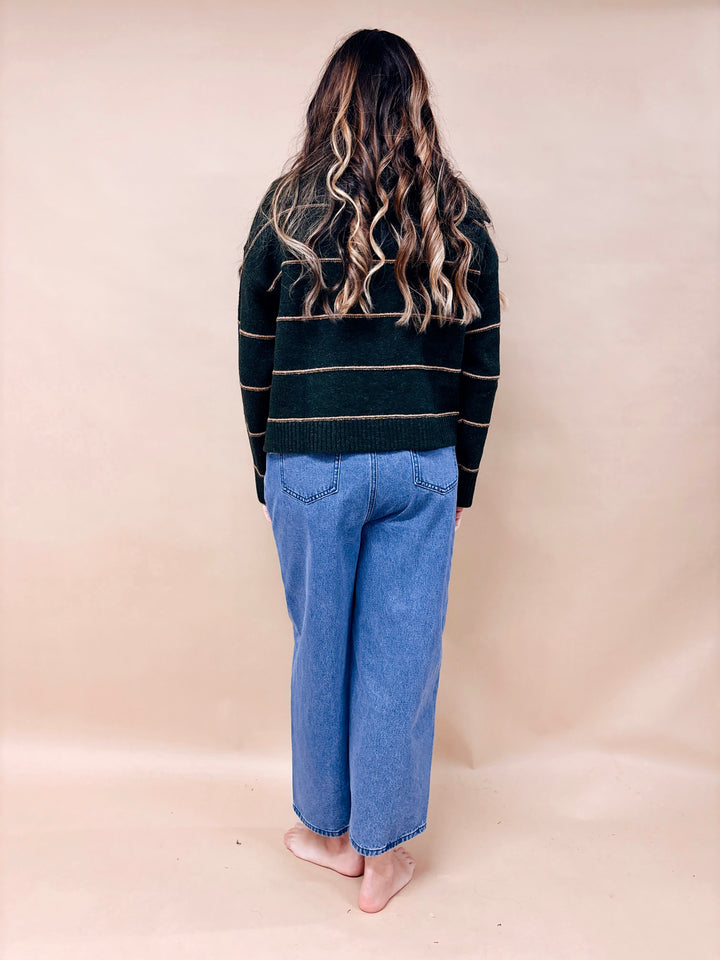 Renee Striped Button Down Collared Cardigan Sweater