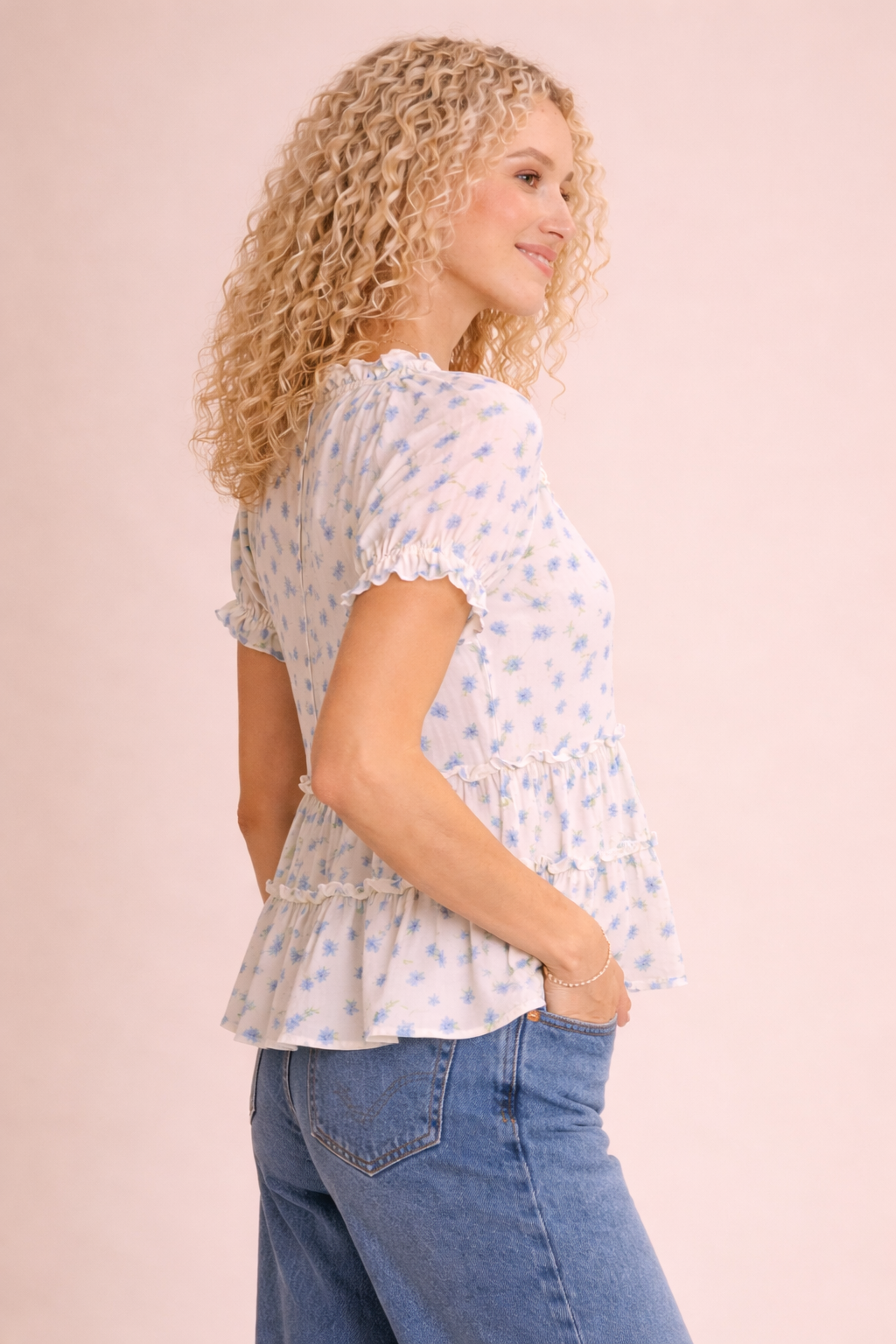 Ruby Cottage Core Floral Blouse