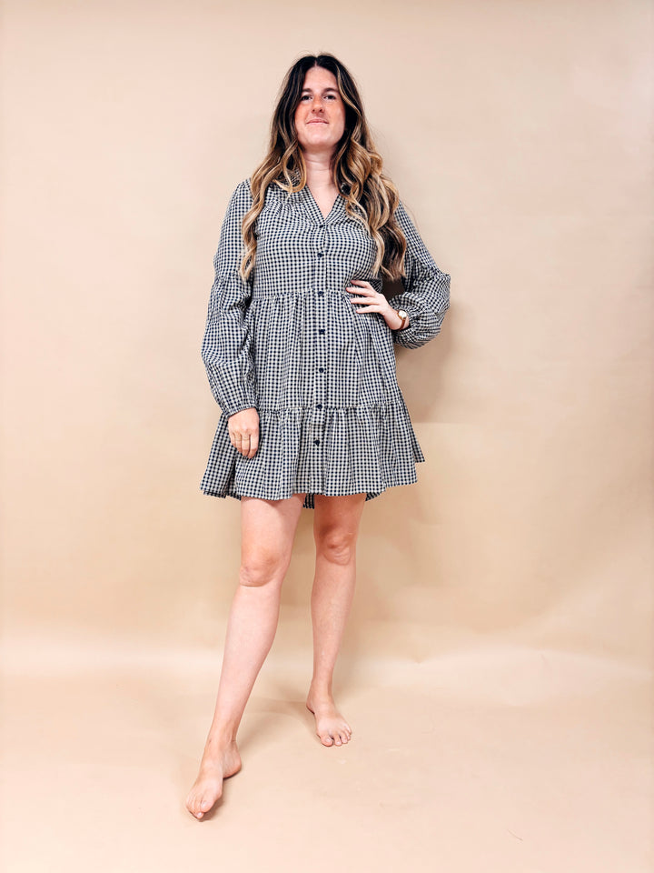 Elodie Tiered Plaid Mini Dress