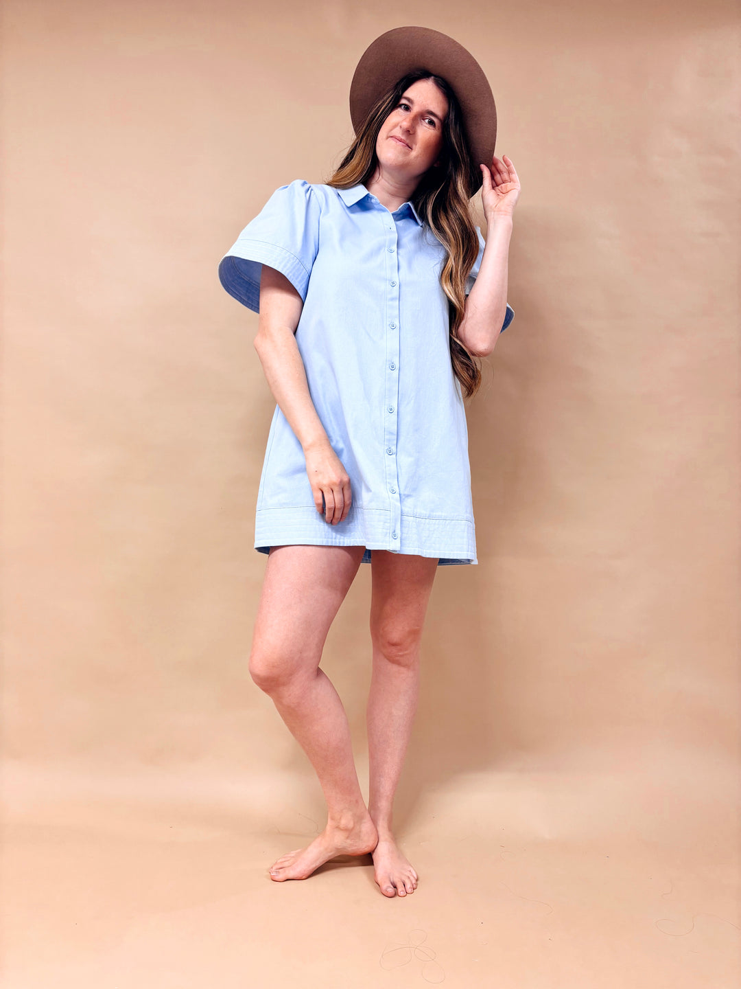 Brynn Short Sleeve Button Down Dress