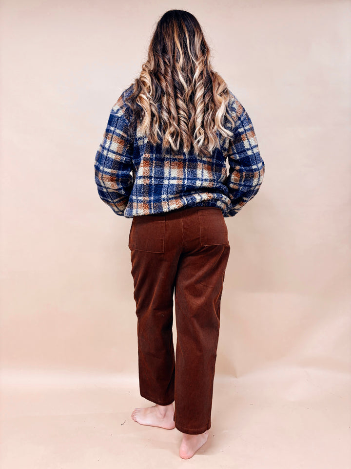 Ivy Quarter Zip Plaid Fleece Pullover