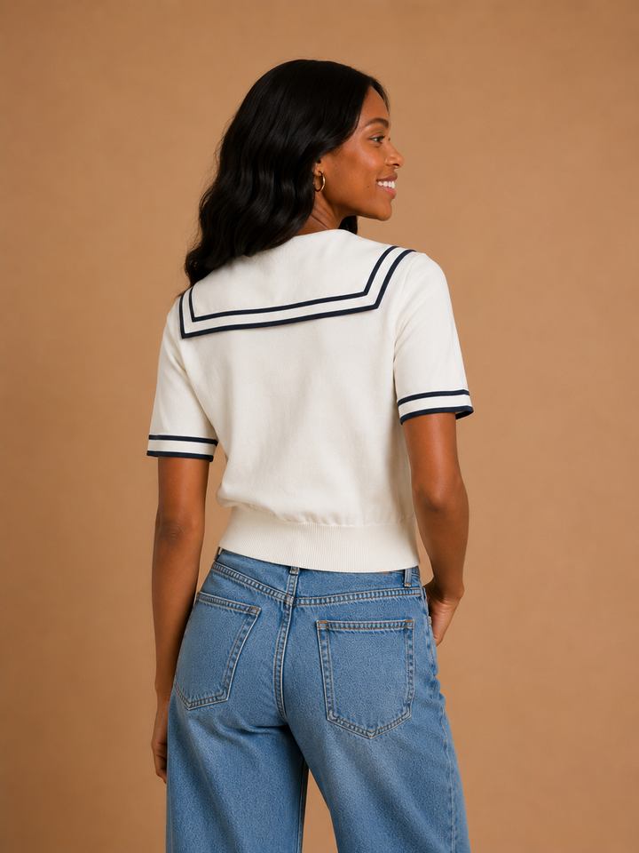Grace Sailor Inspired Collar Sweater Top