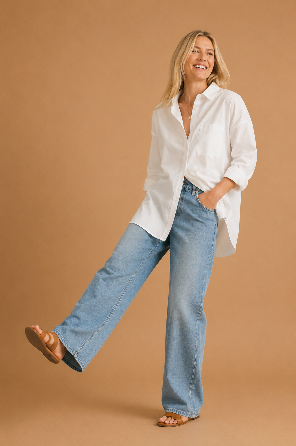 Juliette Oversized Crisp Cotton Button Down Shirt