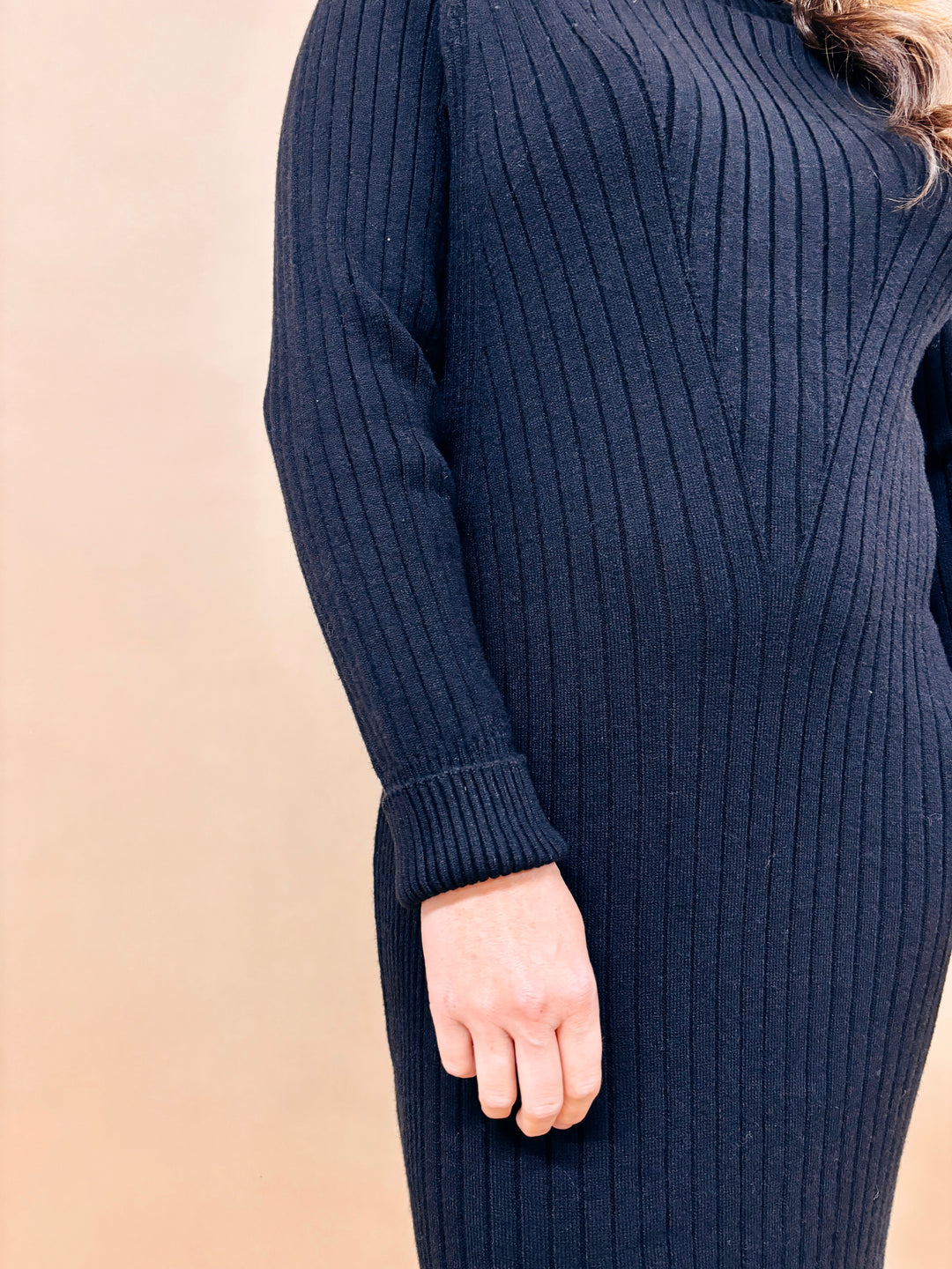 Chloe Ribbed Turtleneck Sweater Dress