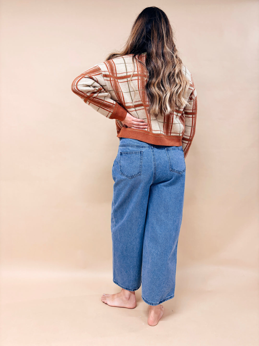 Bianca Plaid V-Neck Sweater