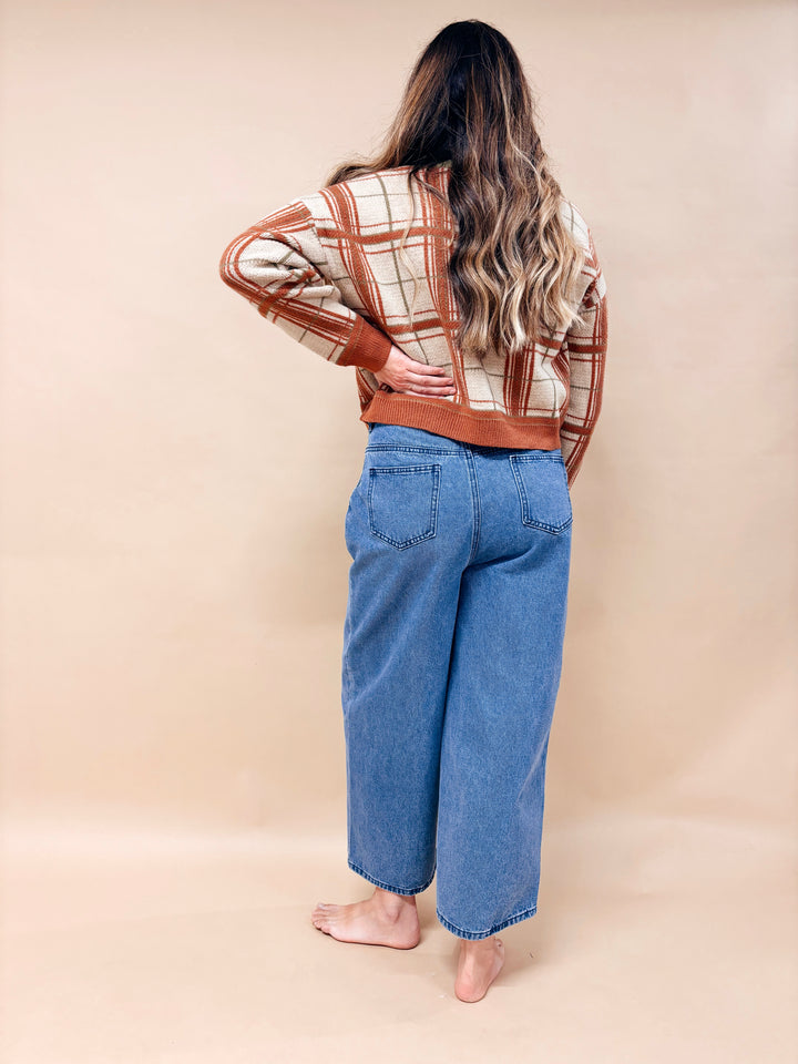 Bianca Plaid V-Neck Sweater