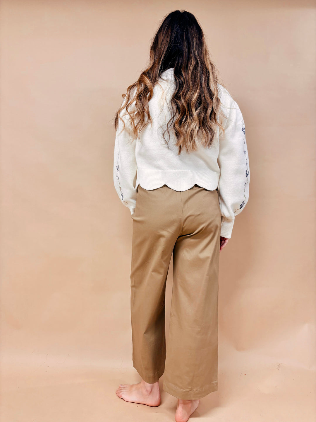 Isla Scalloped Floral Embroidered Sweater