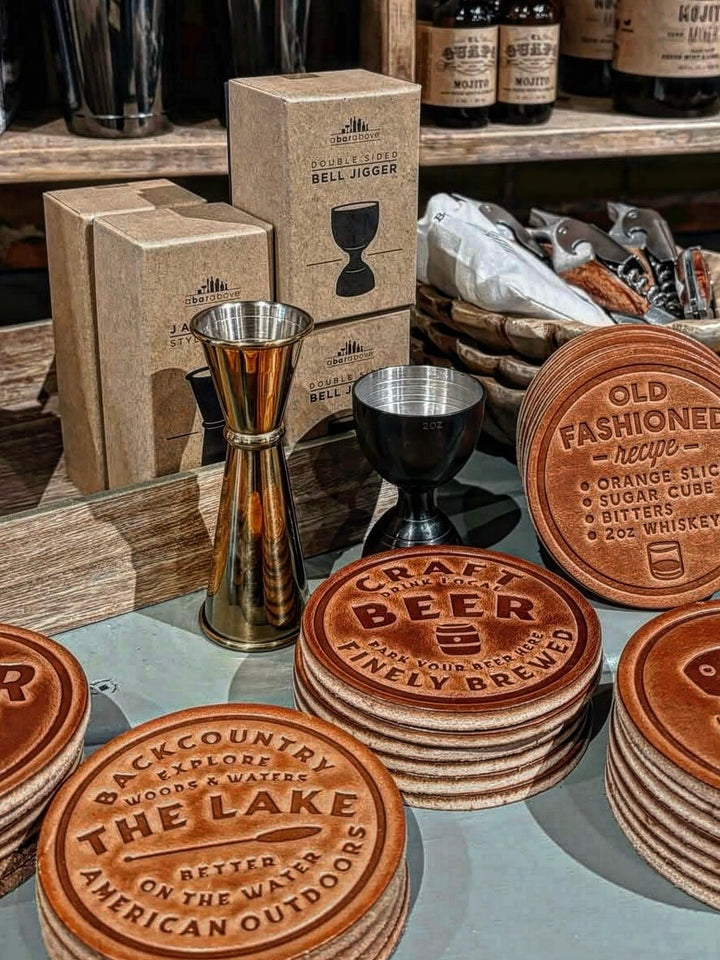 Hand Pressed Leather Coasters