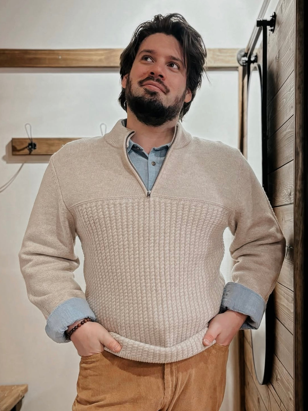 The Woodland Wool Quarter Zip Sweater