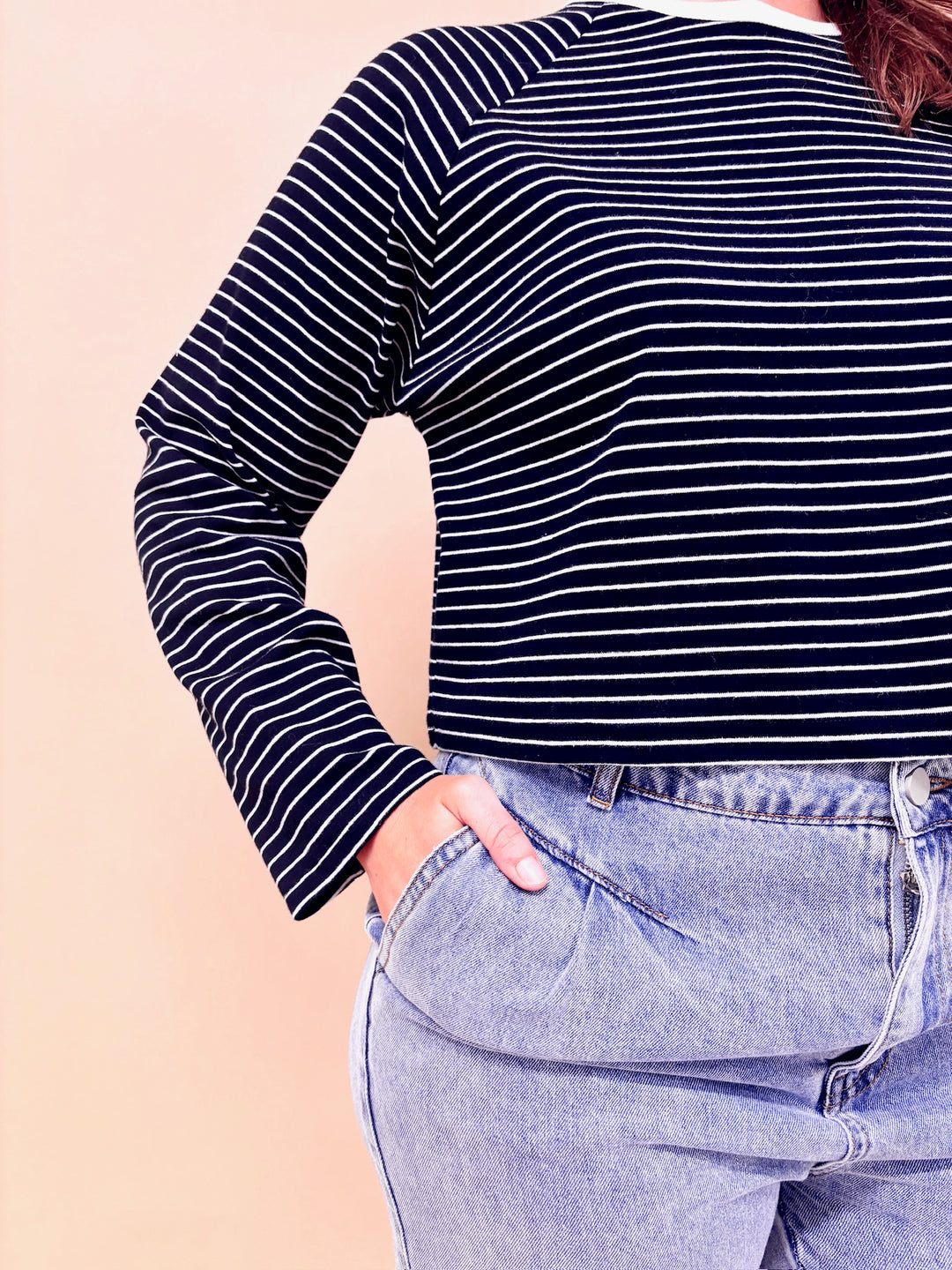 Hazel Brushed Fabric Stripe Top